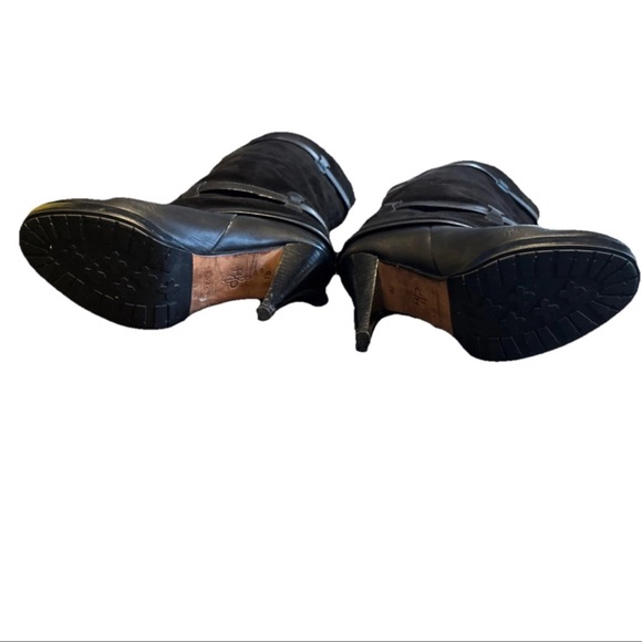 Cole Haan Nike Air Kennedy Black Leather Heeled Boots Women Size 7 B - Picture 5 of 11